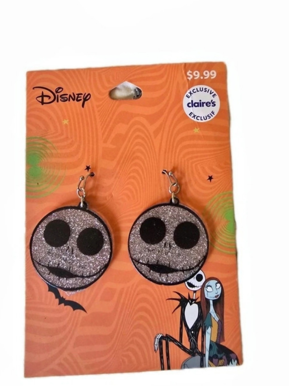 Disney The Nightmare Before Christmas Jack Skellington earrings Silver & Black